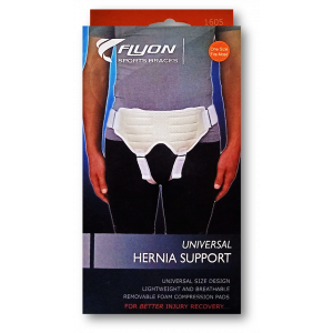 FLYON SPORTS BRACES UNIVERSAL HERNIA SUPPORT 1605 ONE SIZE FITS MOST